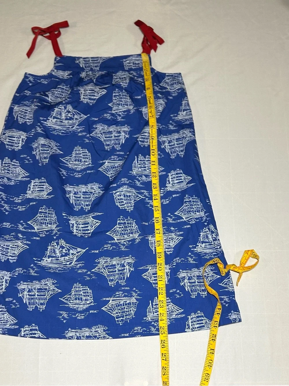 Hanna Andersson Girls 8 130cm BlueTall Ship Sleeveless Pillowcase Dress NWT
